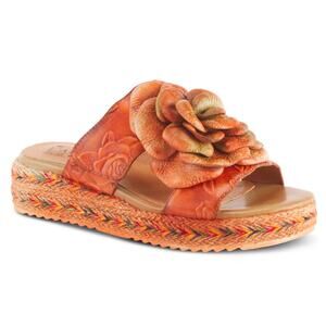 L'Artiste by Spring Step Hand Painted Balharbor Leather Sandal Slide - 39